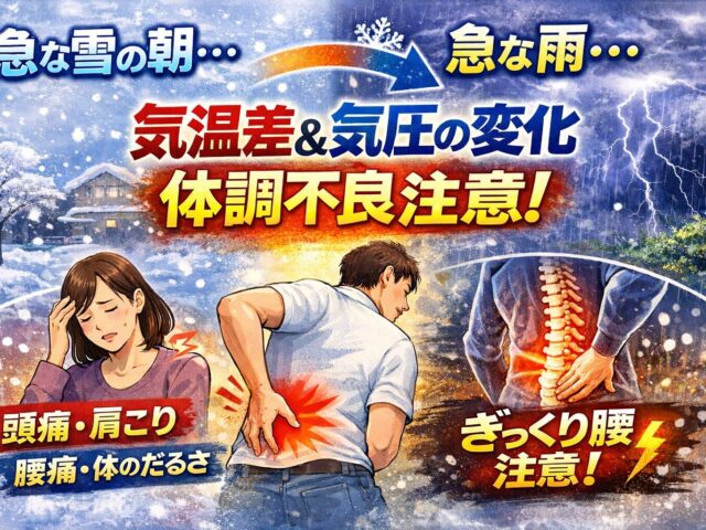 急な雨や雪の日に体がつらい理由とは？気温差と気圧の変化による不調に注意！