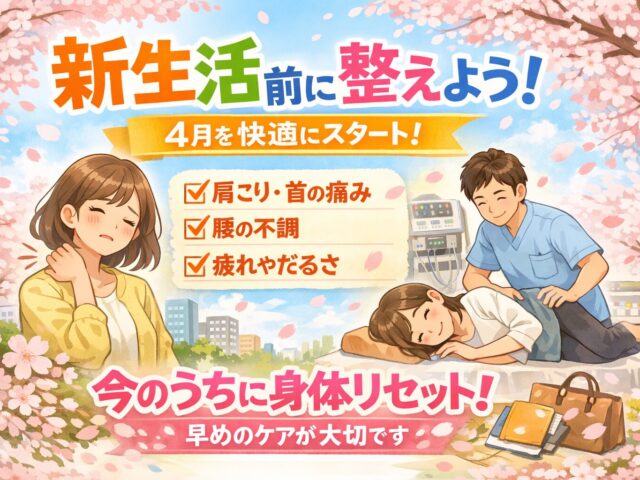 【下高井戸 整骨院】新生活前に整える！4月を快適に迎えるための身体ケア！！！