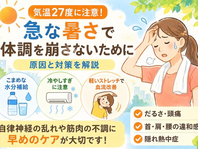 【急な気温上昇に注意！体調を崩さないためのポイント】下高井戸整骨院