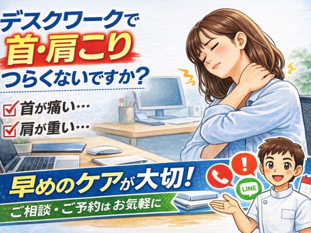 4月から増える首・肩こりに注意！デスクワーク不調の原因と対策【下高井戸 整骨院】