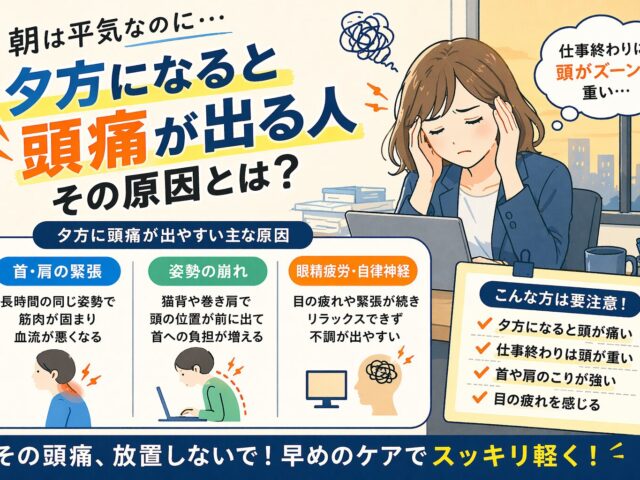 【夕方になると頭痛が出る人の原因とは…？そのままにいてませんか？】下高井戸整骨院