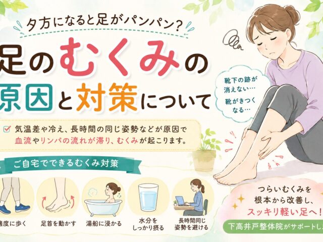 夕方になると足がパンパン！？足のむくみの原因と対策について/下高井戸整骨院
