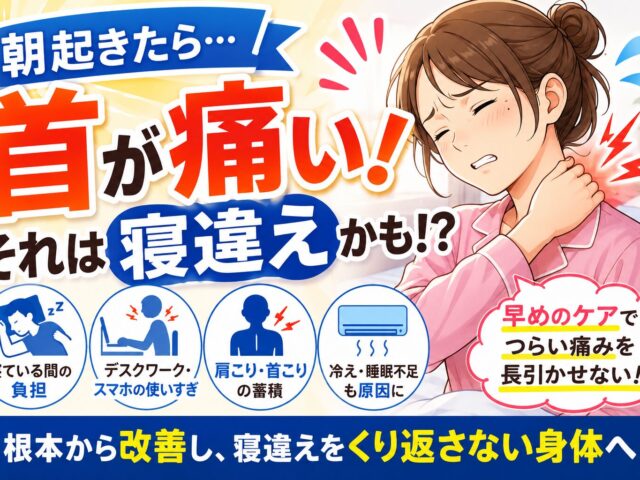 朝起きたら首が痛い…それは寝違えかもしれません/下高井戸整骨院