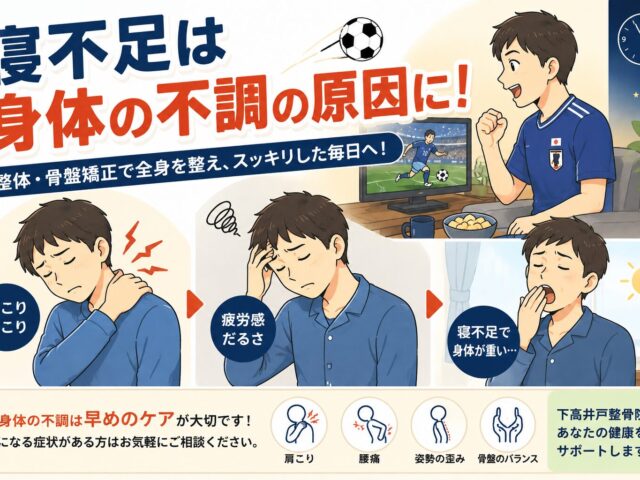 日本代表を応援された皆様へ！寝不足による身体の不調にご注意ください/下高井戸整骨院