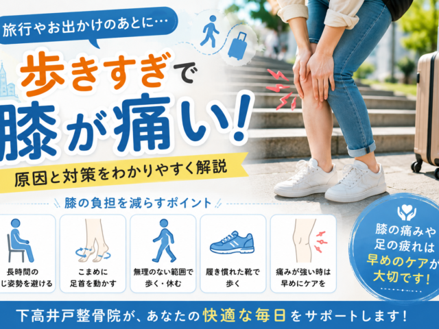 歩きすぎで膝が痛い？原因と対策｜下高井戸整骨院