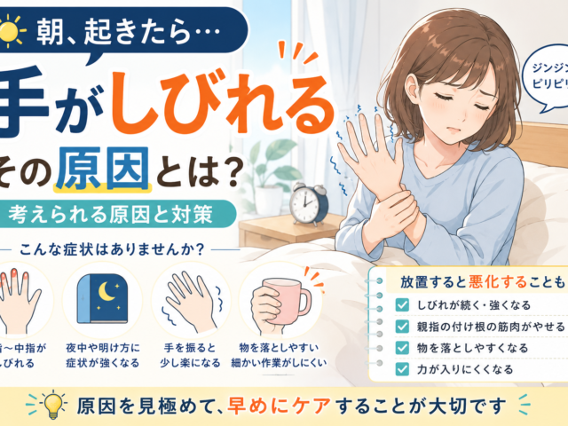 朝起きると手がしびれる原因は？手根管症候群にも注意