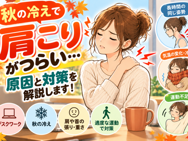 秋の冷えで肩こりがつらい？原因と対策
