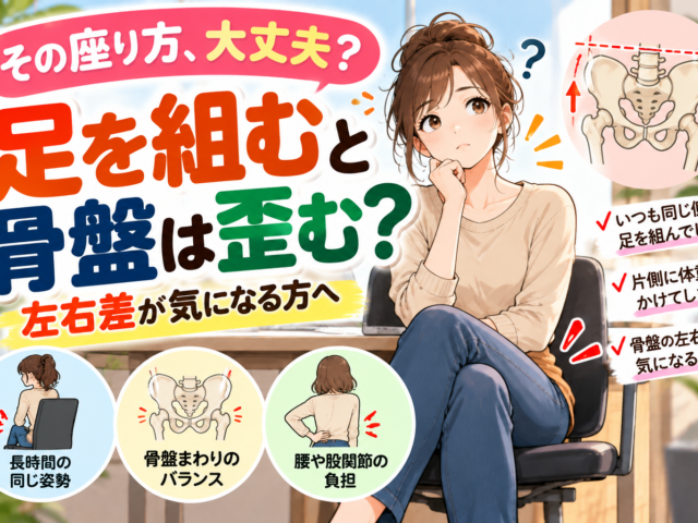 足を組むと骨盤は歪む？左右差が気になる方へ